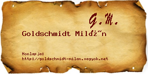 Goldschmidt Milán névjegykártya