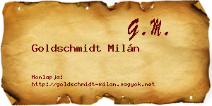 Goldschmidt Milán névjegykártya